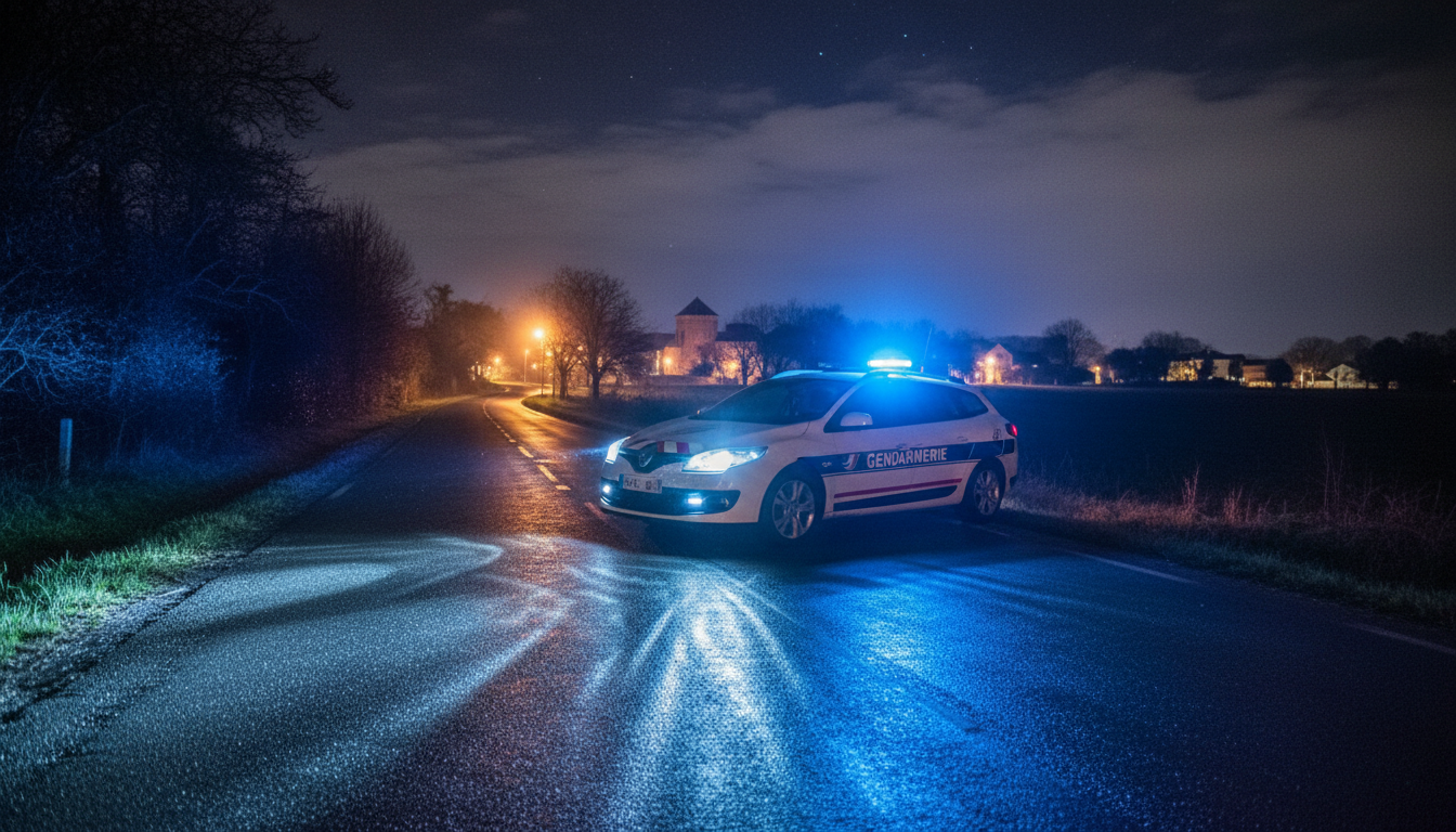 Voiture de gendarmerie française la nuit