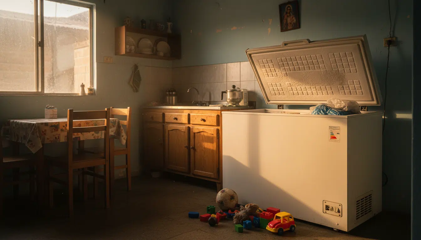 Congélateur coffre dans une maison colombienne modeste