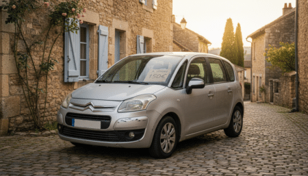 Citroën C3 Picasso à vendre devant une maison en Dordogne