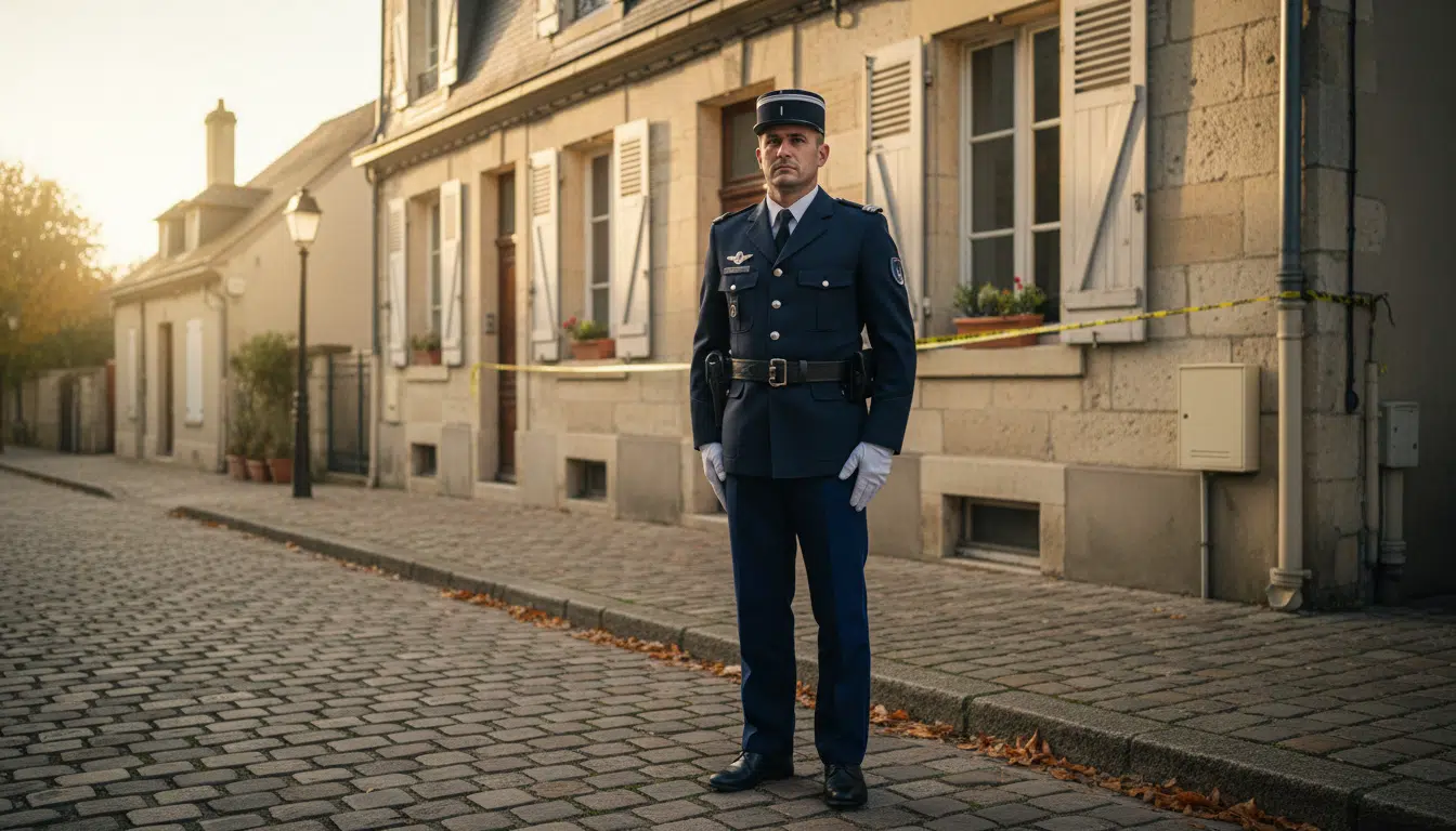 Gendarme devant un domicile dans les Ardennes