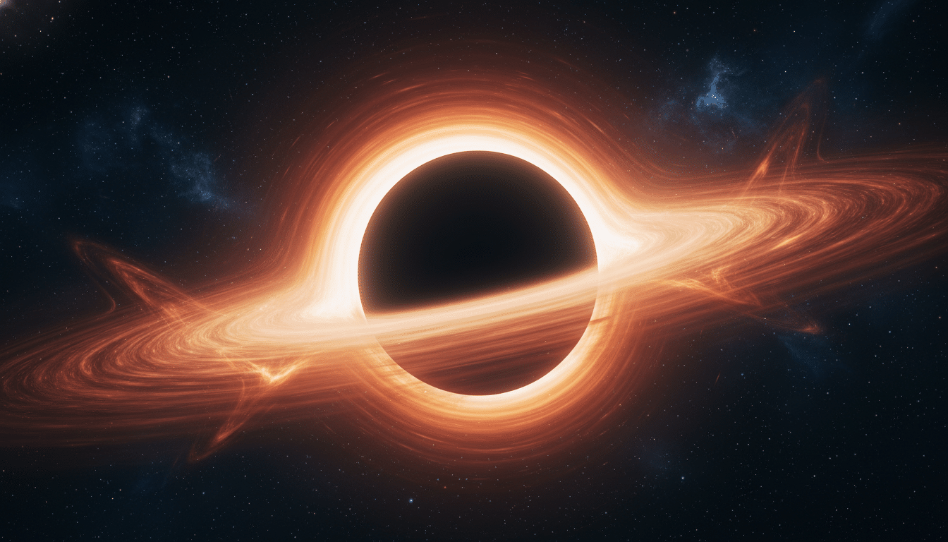 image de l'ombre d'un trou noir dans l'espace