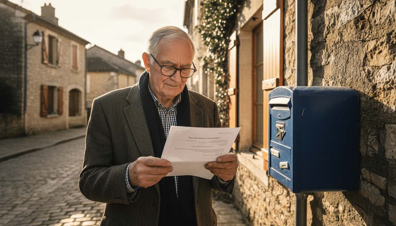 Retraité recevant sa déclaration automatique en version papier