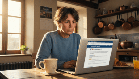 Contribuable vérifiant sa déclaration d'impôts en ligne