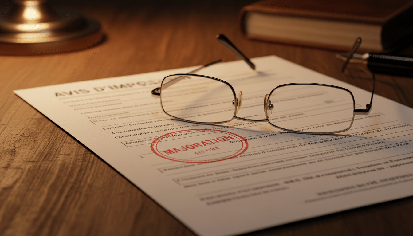 Avis d'imposition avec mention de majoration de retard