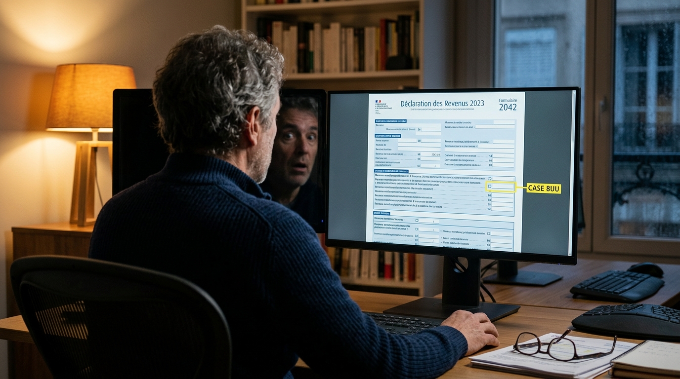 Déclaration d'impôts en ligne avec la case 8UU pré-cochée