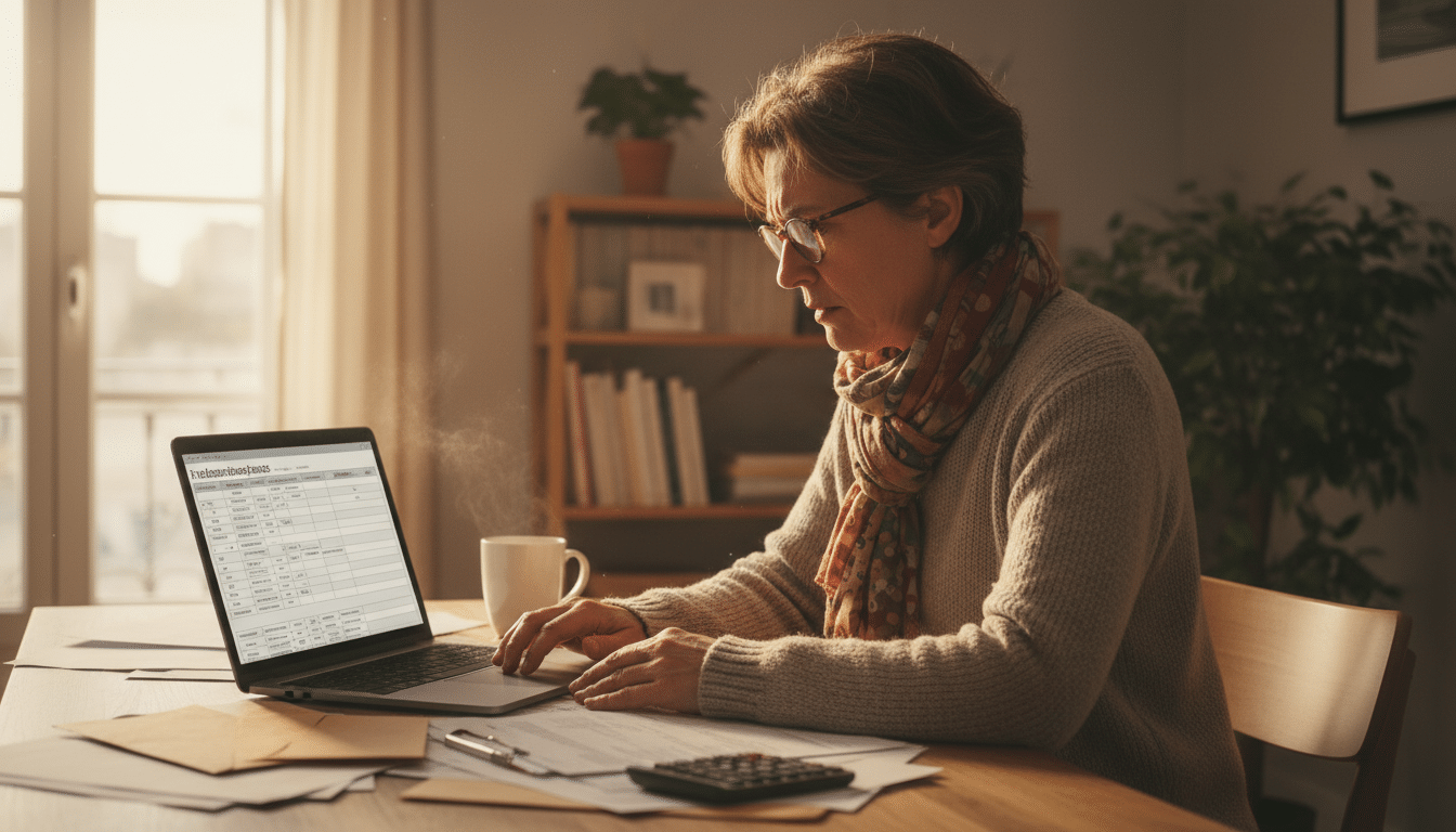 Contribuable français remplissant sa déclaration d'impôts en ligne