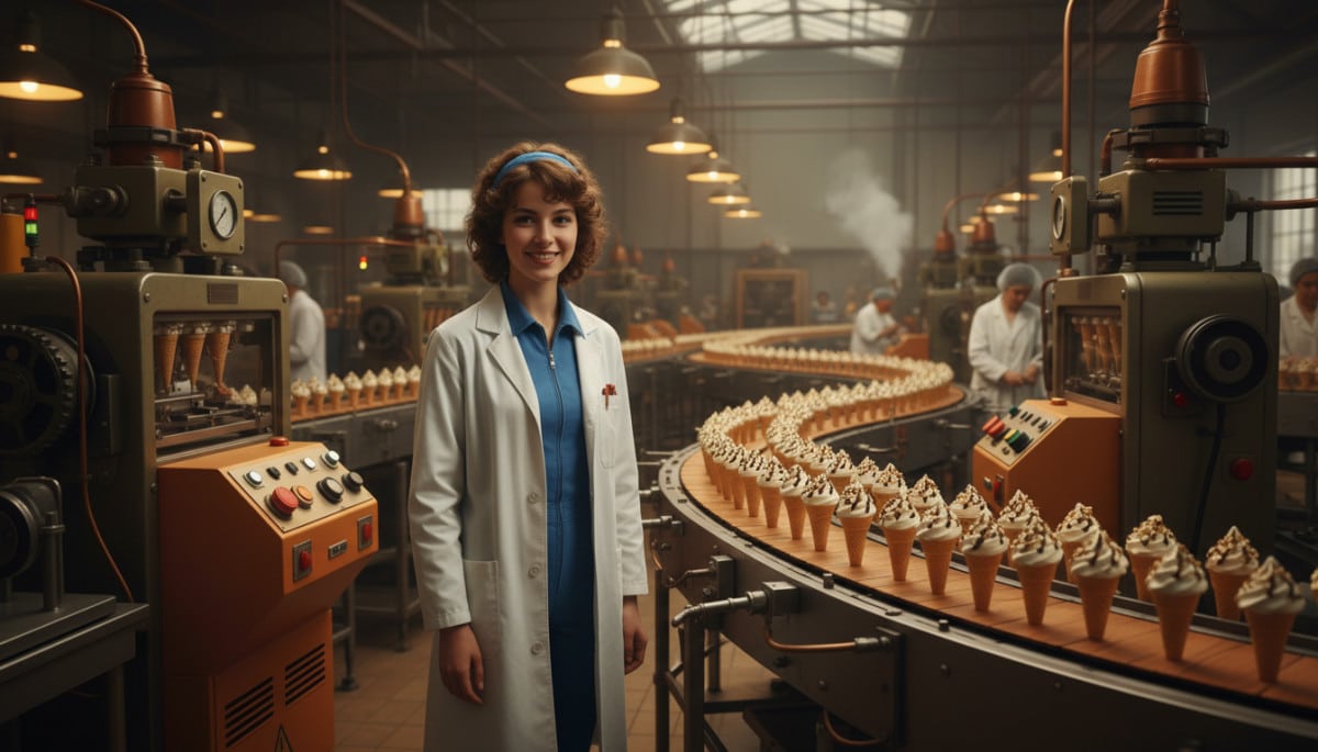 ingénieur devant chaîne de production Cornetto