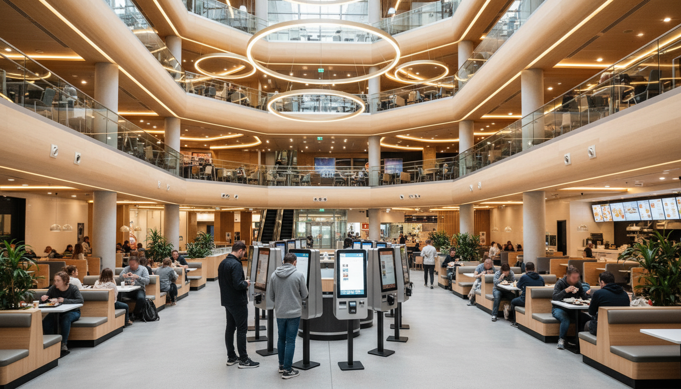Intérieur sur trois étages du McDonald's géant de Disneyland Paris