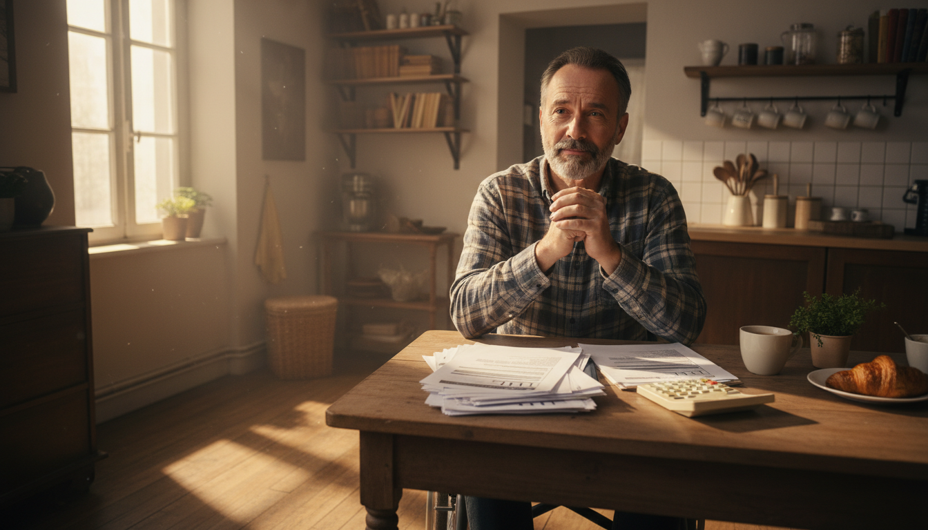 Personne handicapée examinant des documents administratifs de retraite