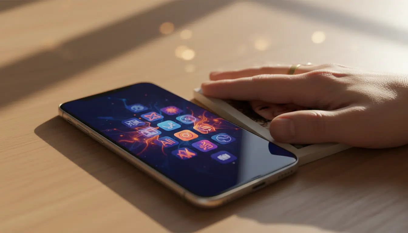 Smartphone illustrant les dangers de l'IA et protection des enfants