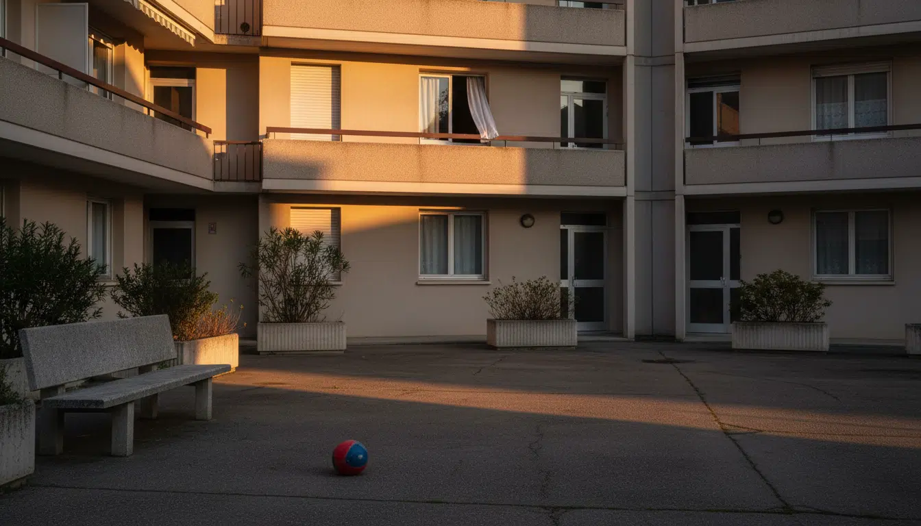 Cour de lotissement HLM à Espaly-Saint-Marcel en Haute-Loire