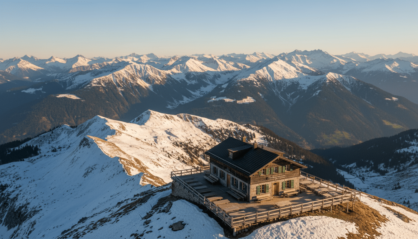 Sommet du Faulhorn et terrasse du restaurant de montagne