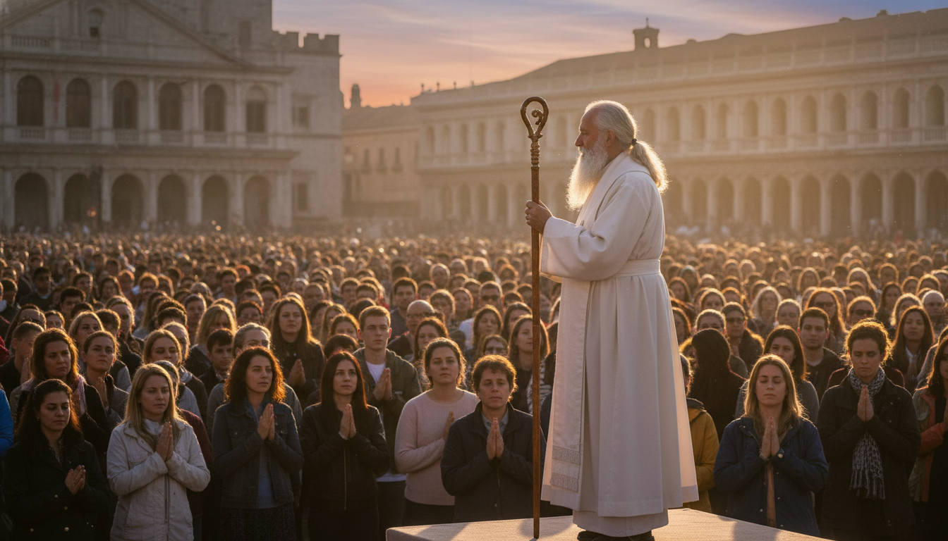 Jean-Paul II entouré d'une foule immense place Saint-Pierre
