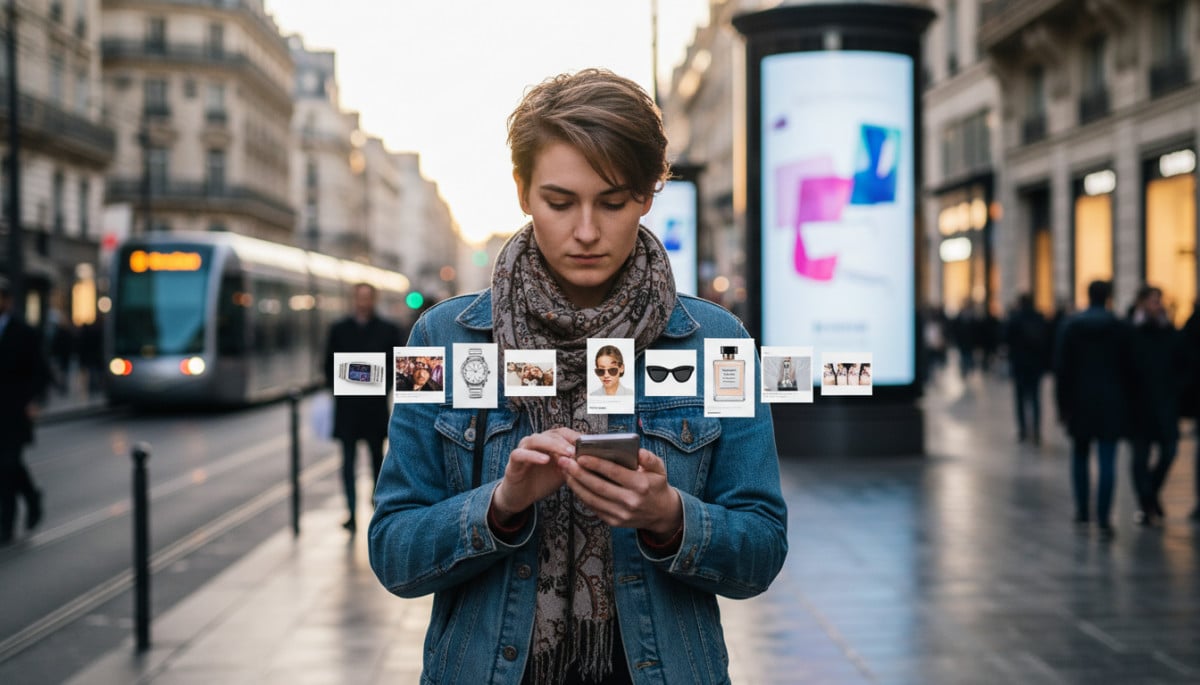 Jeune adulte français publicité ciblée smartphone