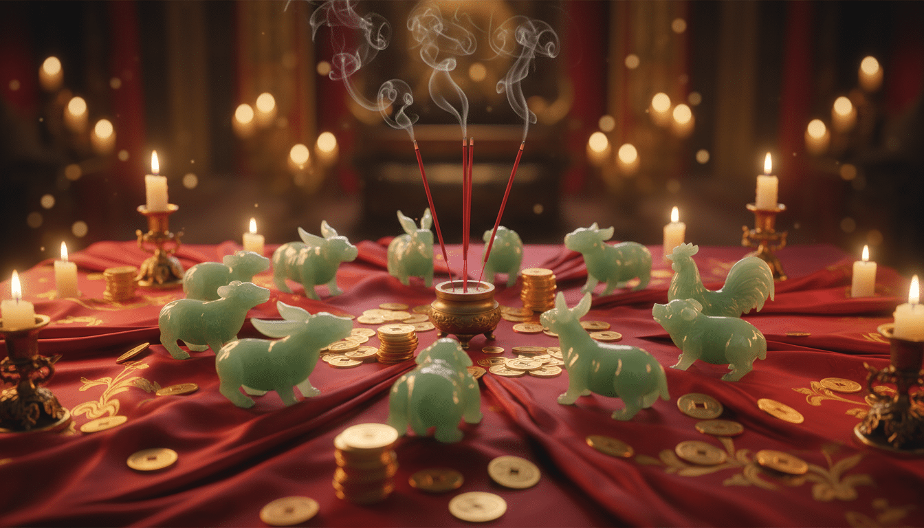 Jeune femme émerveillée devant une roue du zodiaque chinois lumineuse aux reflets argentés et dorés