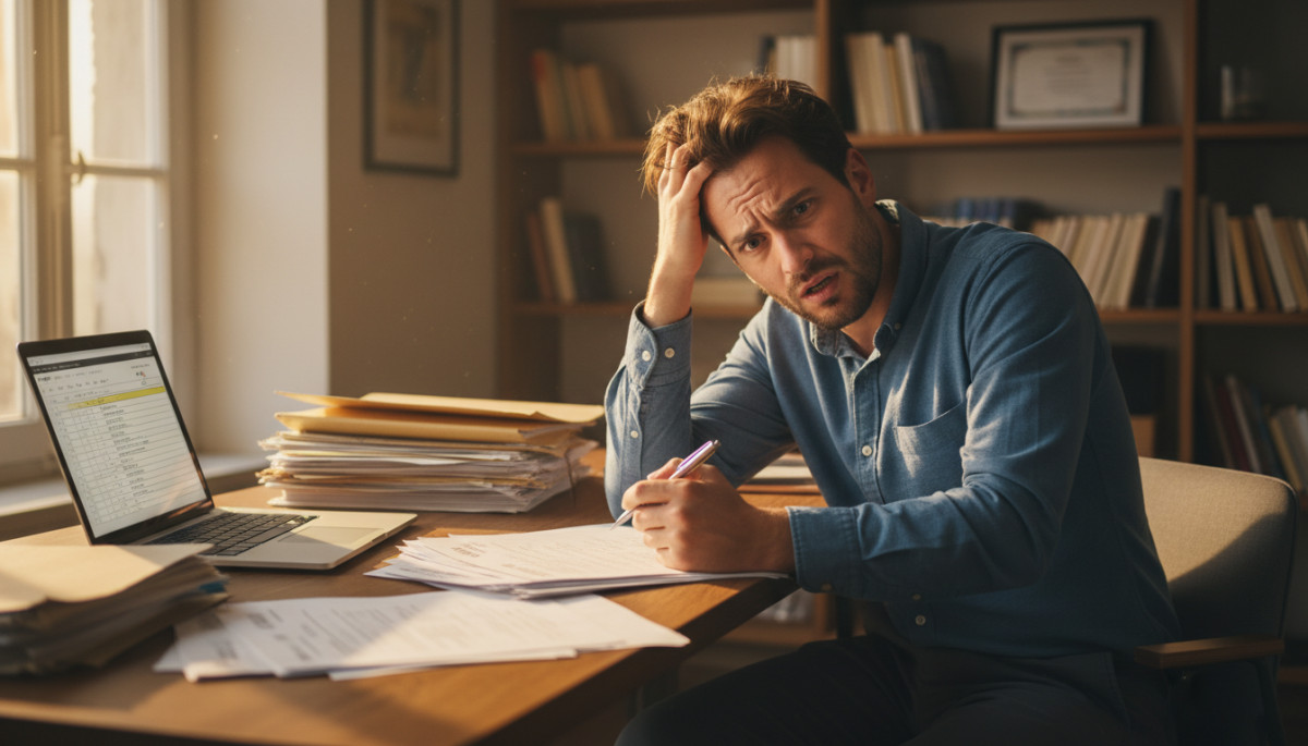 Jeune homme stressé cherchant un emploi en France