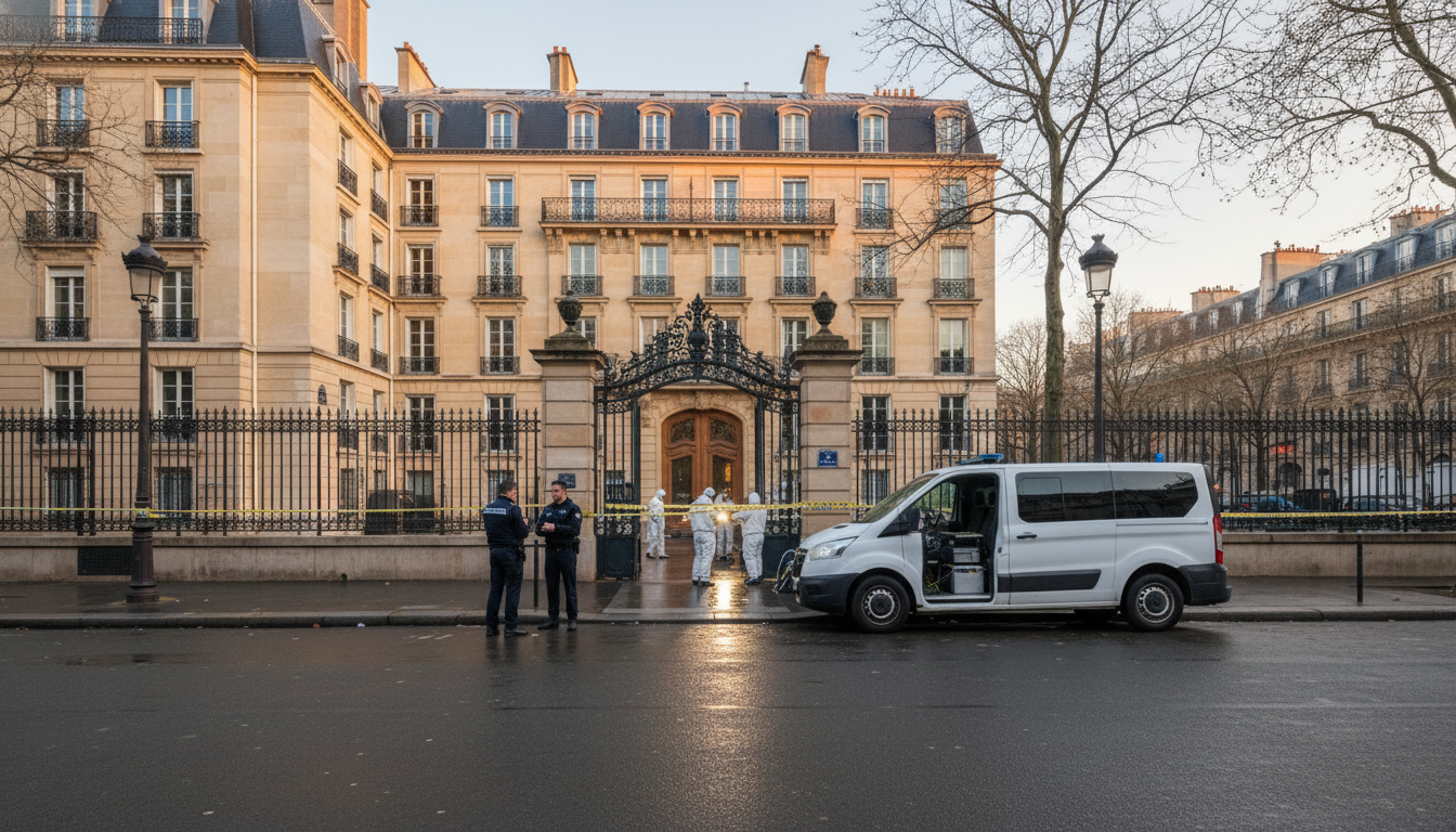 Immeuble haussmannien du Xe arrondissement de Paris avec périmètre de sécurité