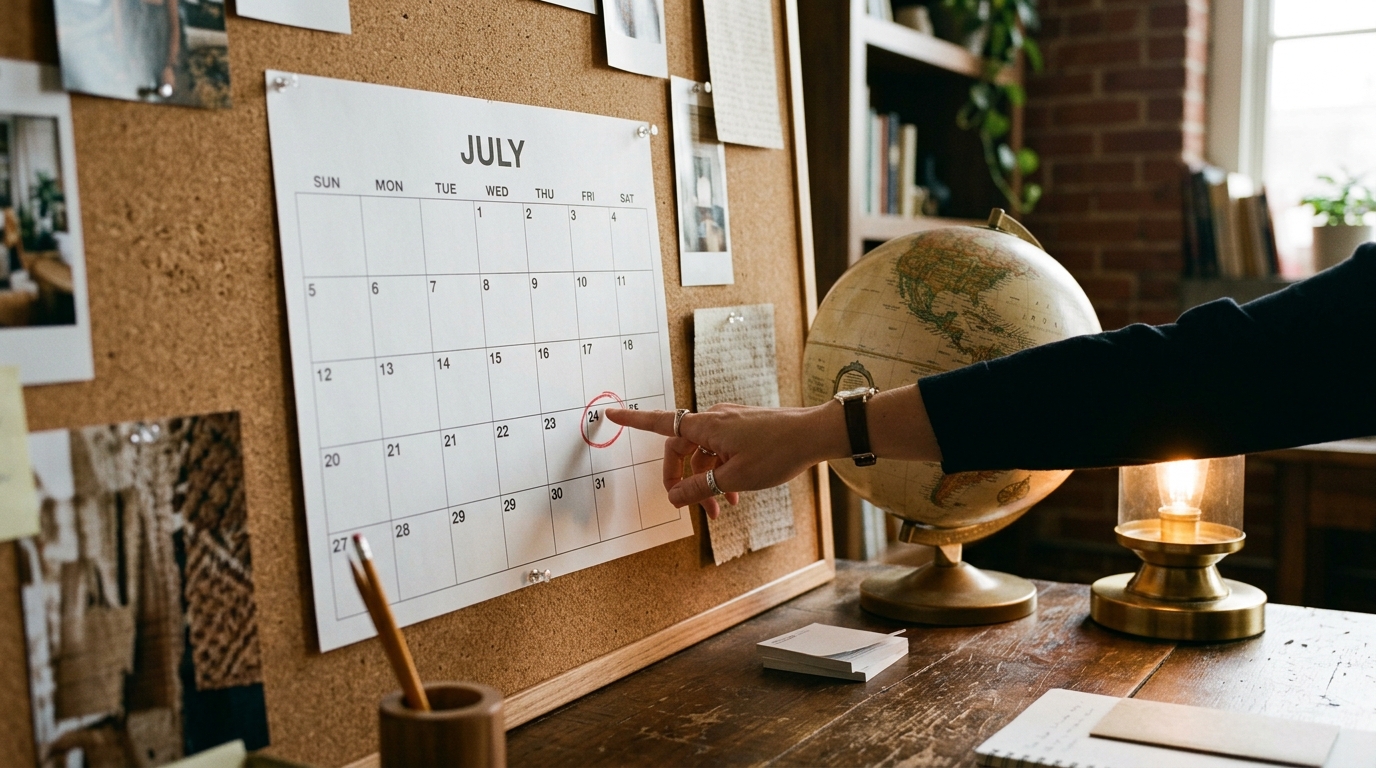 Calendrier marquant le jour du dépassement mondial en juillet