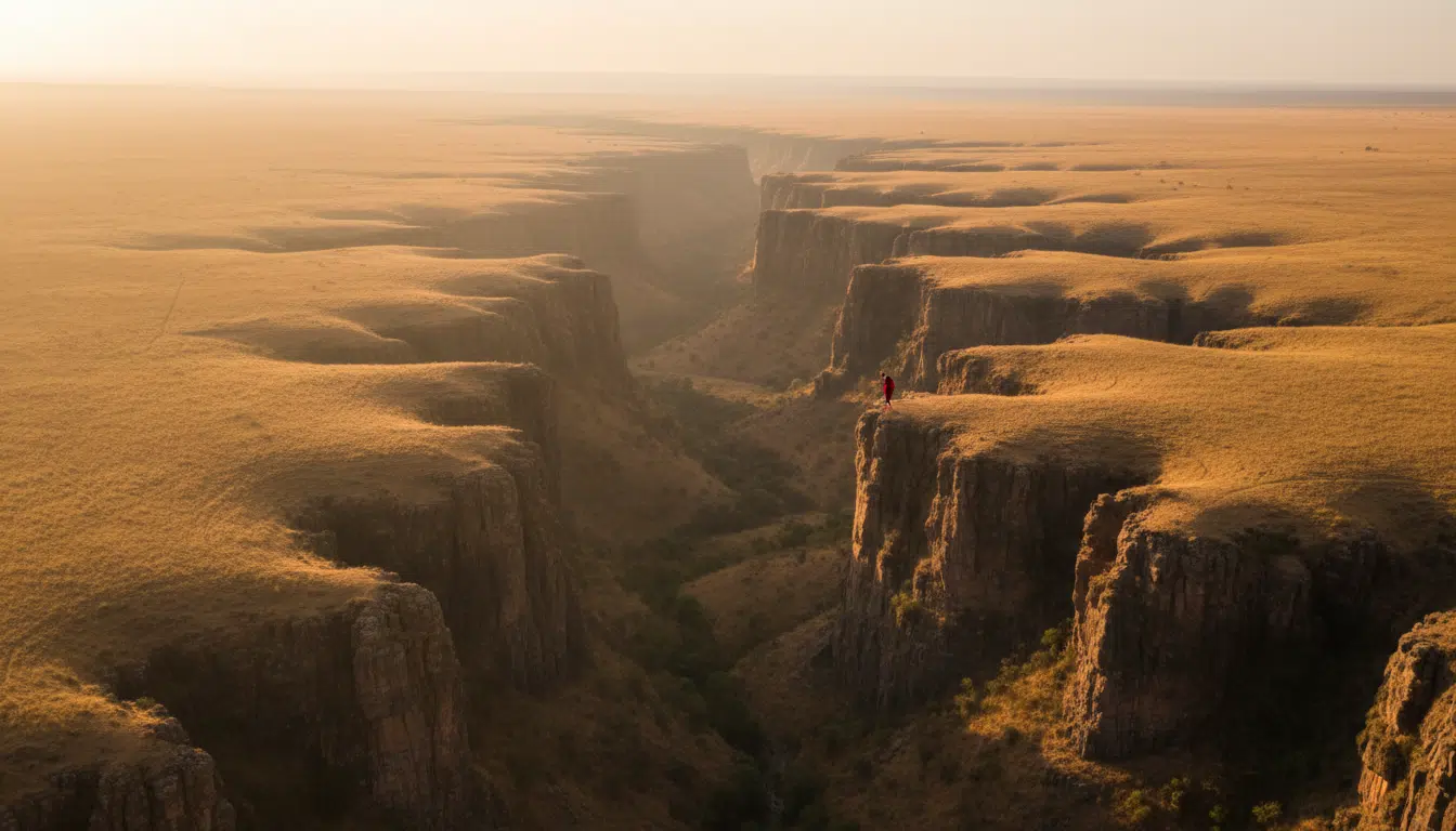 Vue aérienne de la vallée du Rift en Afrique de l'Est