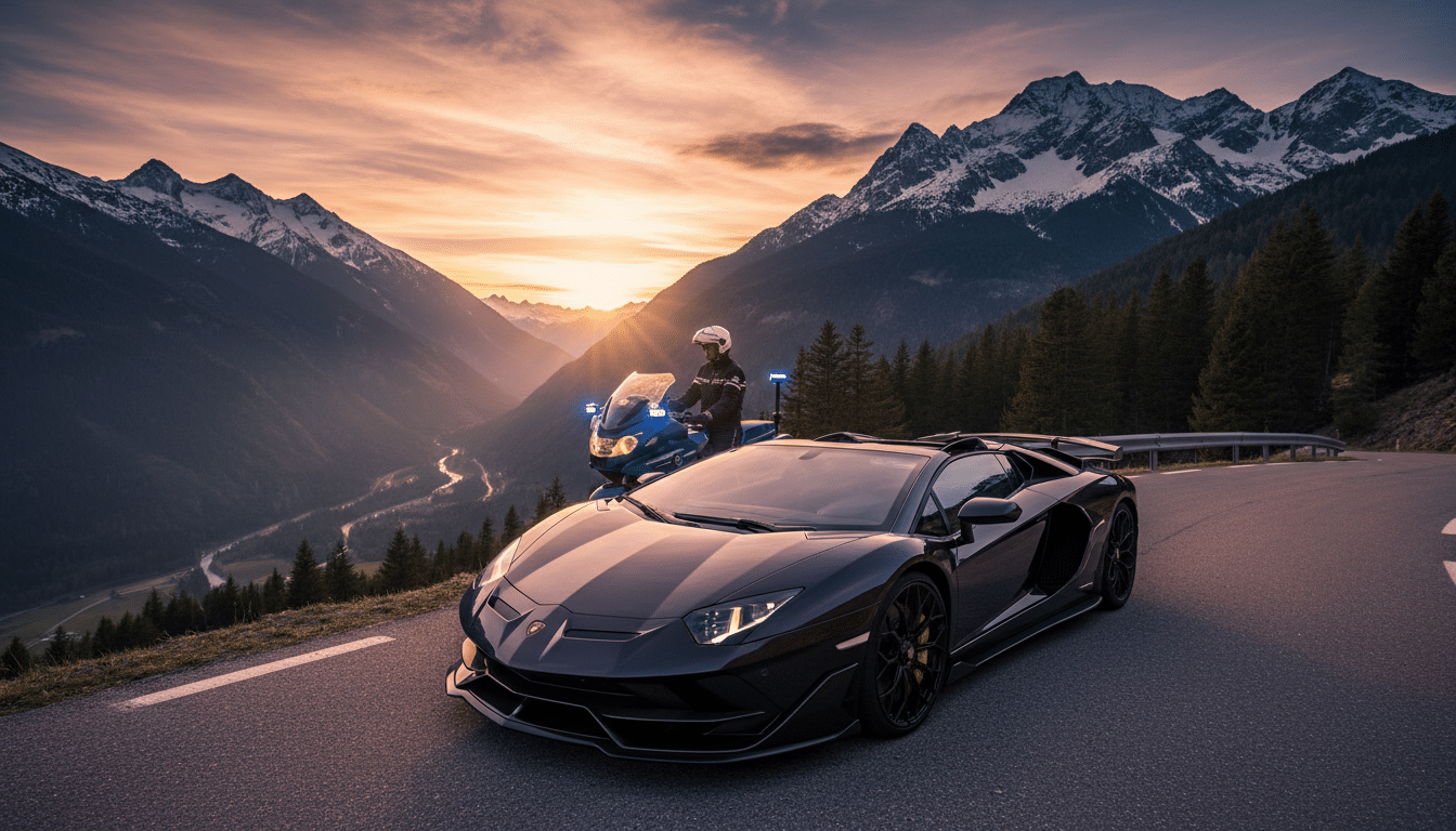 Lamborghini interceptée par la gendarmerie en Haute-Savoie