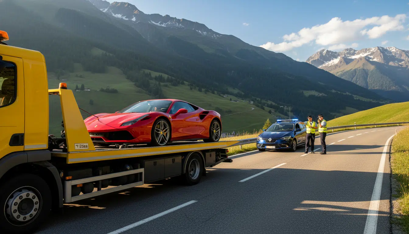 Véhicule de sport mis en fourrière après un excès de vitesse