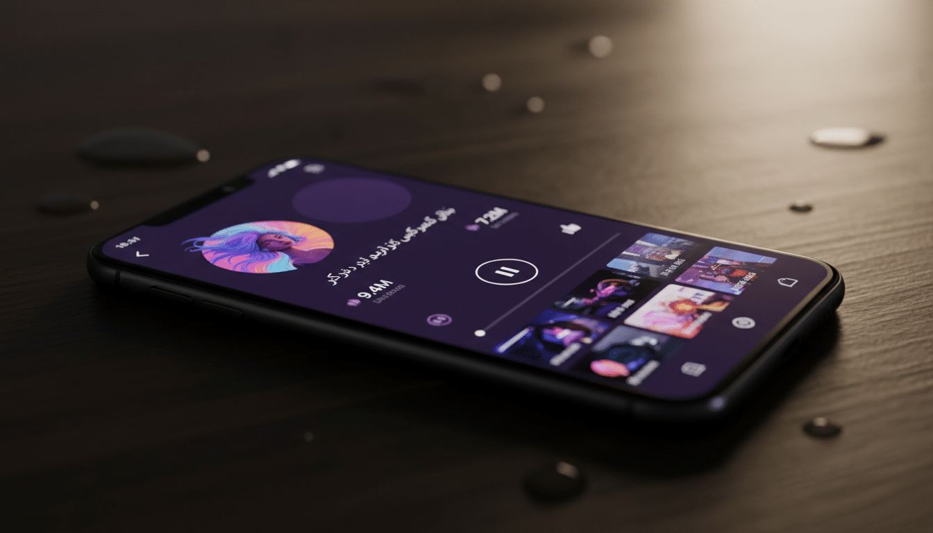 Écran de smartphone montrant des millions d'écoutes en streaming