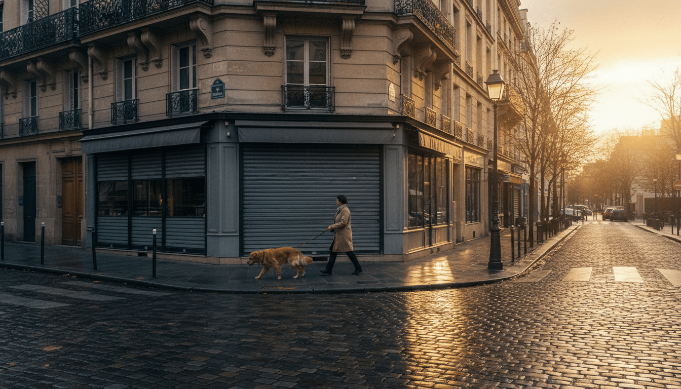 Devanture commerciale fermée dans le 19e arrondissement de Paris