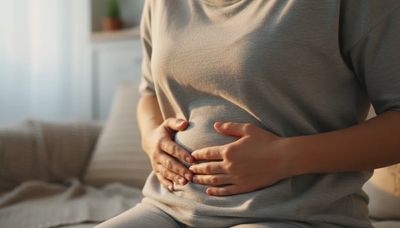 Femme souffrant de ballonnements abdominaux