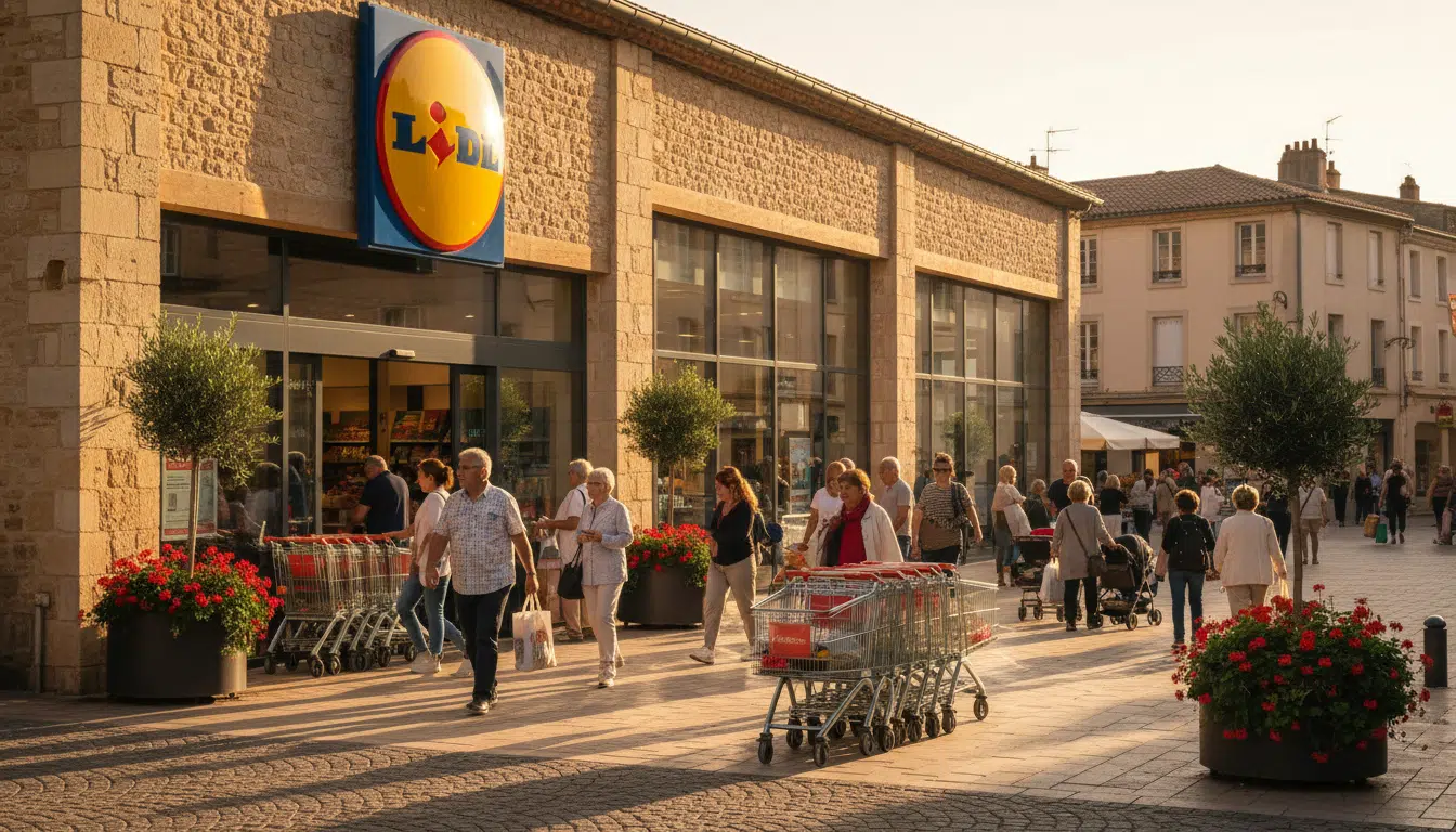 Supermarché Lidl en France avec clients