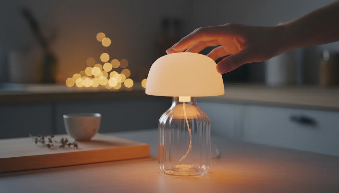 Variateur tactile de la lampe Lidl sur bouteille en verre