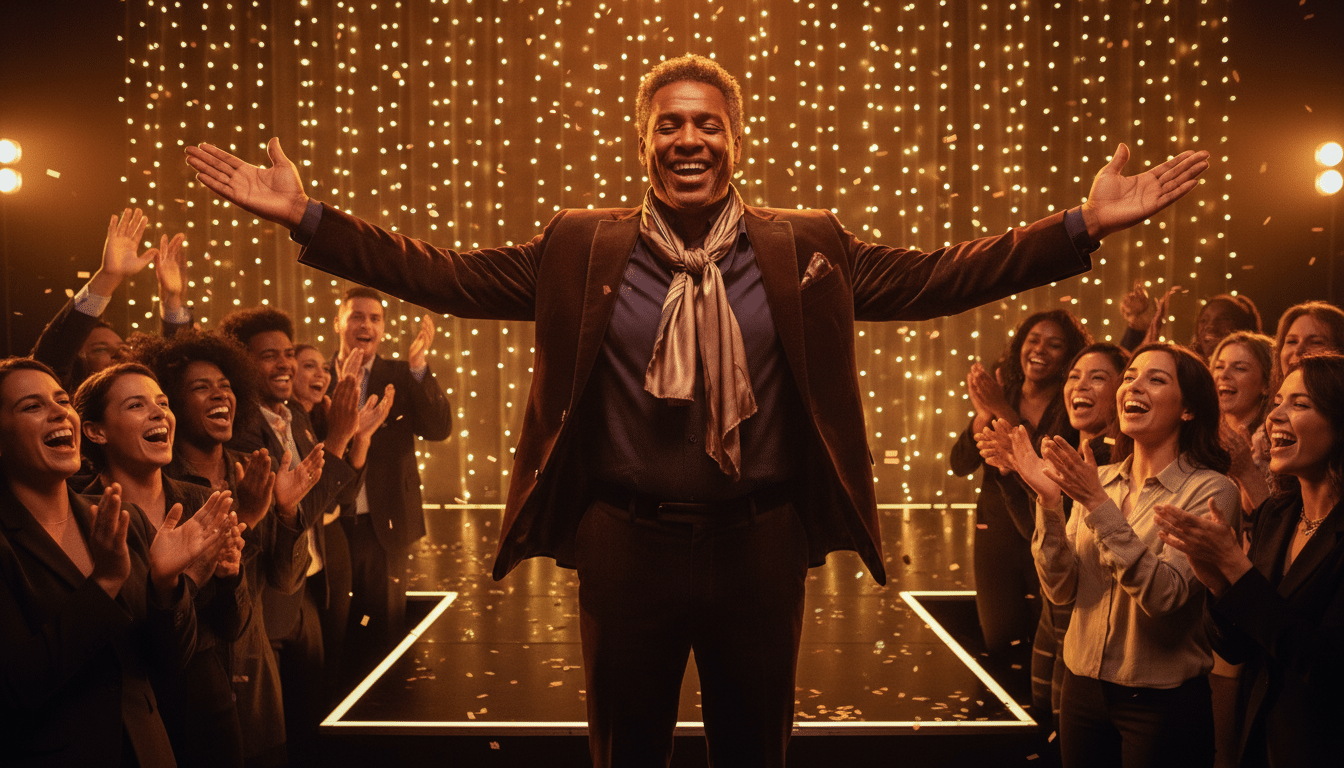 Lion du zodiaque au centre d'une fête animée