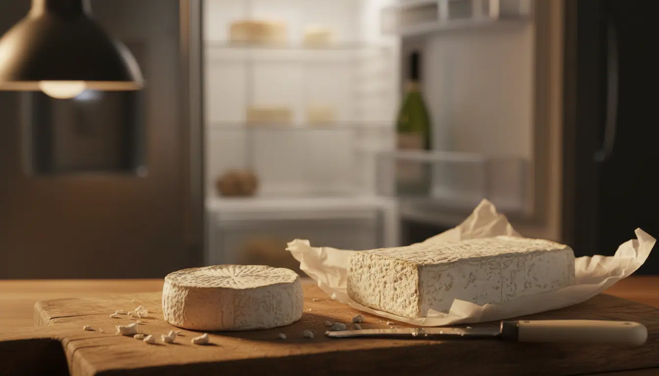 Deux fromages de brebis rappelés sur planche en bois