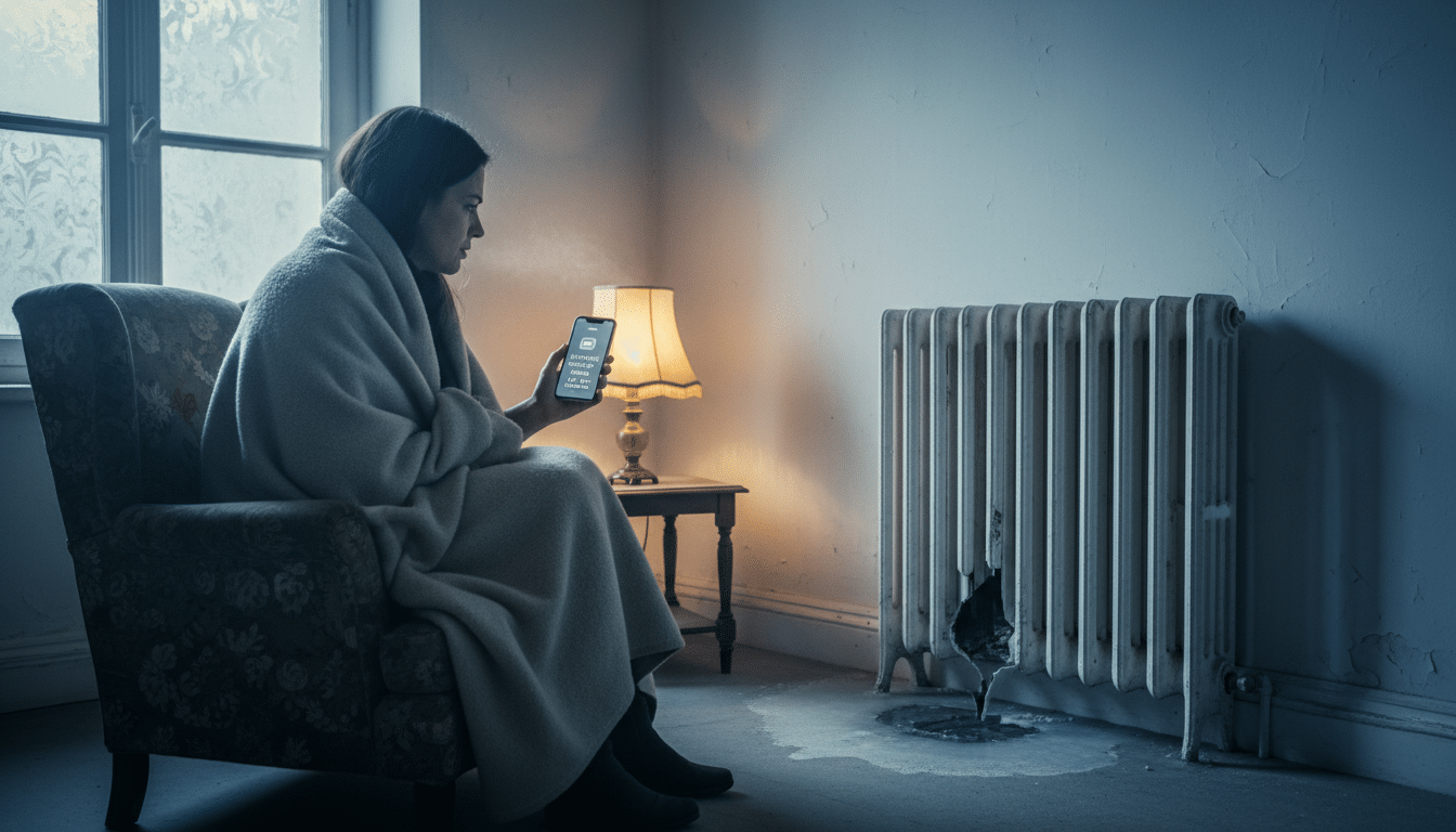 Locataire dans appartement froid avec radiateur en panne