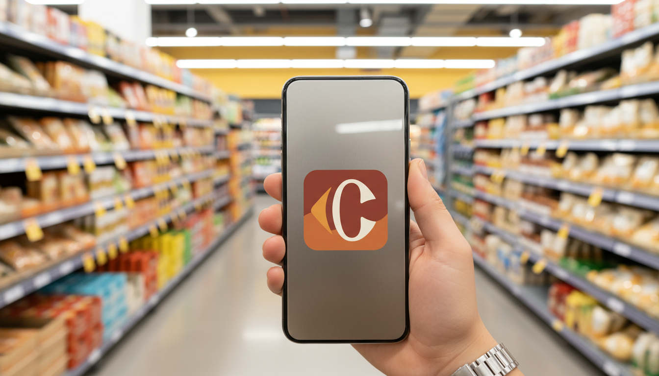 Logo Carrefour moderne sur smartphone