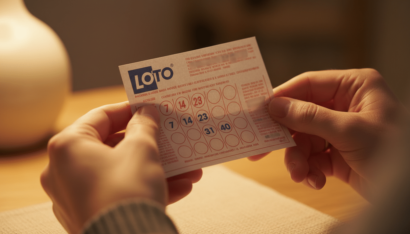 Mains tenant un ticket de Loto FDJ