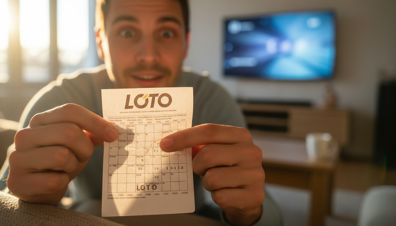 Personne tenant un ticket de Loto FDJ ce soir