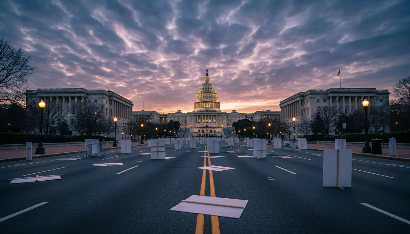 Avenue de Washington près du Capitole, scène de manifestation