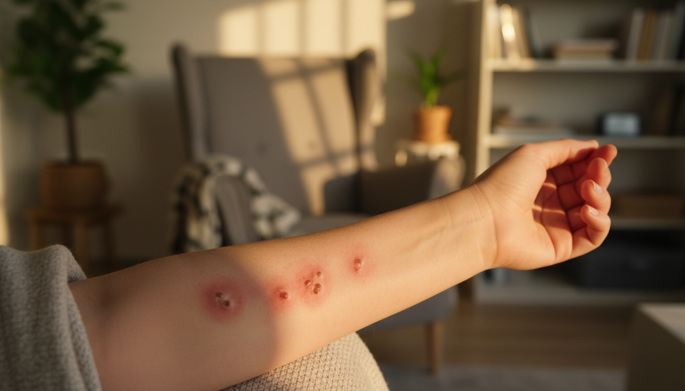 Peau irritée et brûlée par une réaction solaire