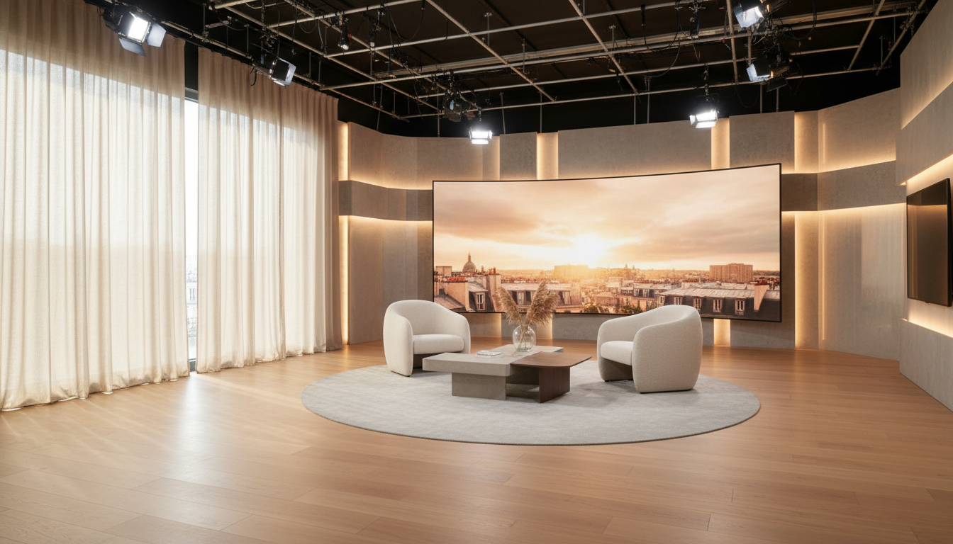 Le plateau de l'émission Mariés au premier regard lors du bilan avec les expertes