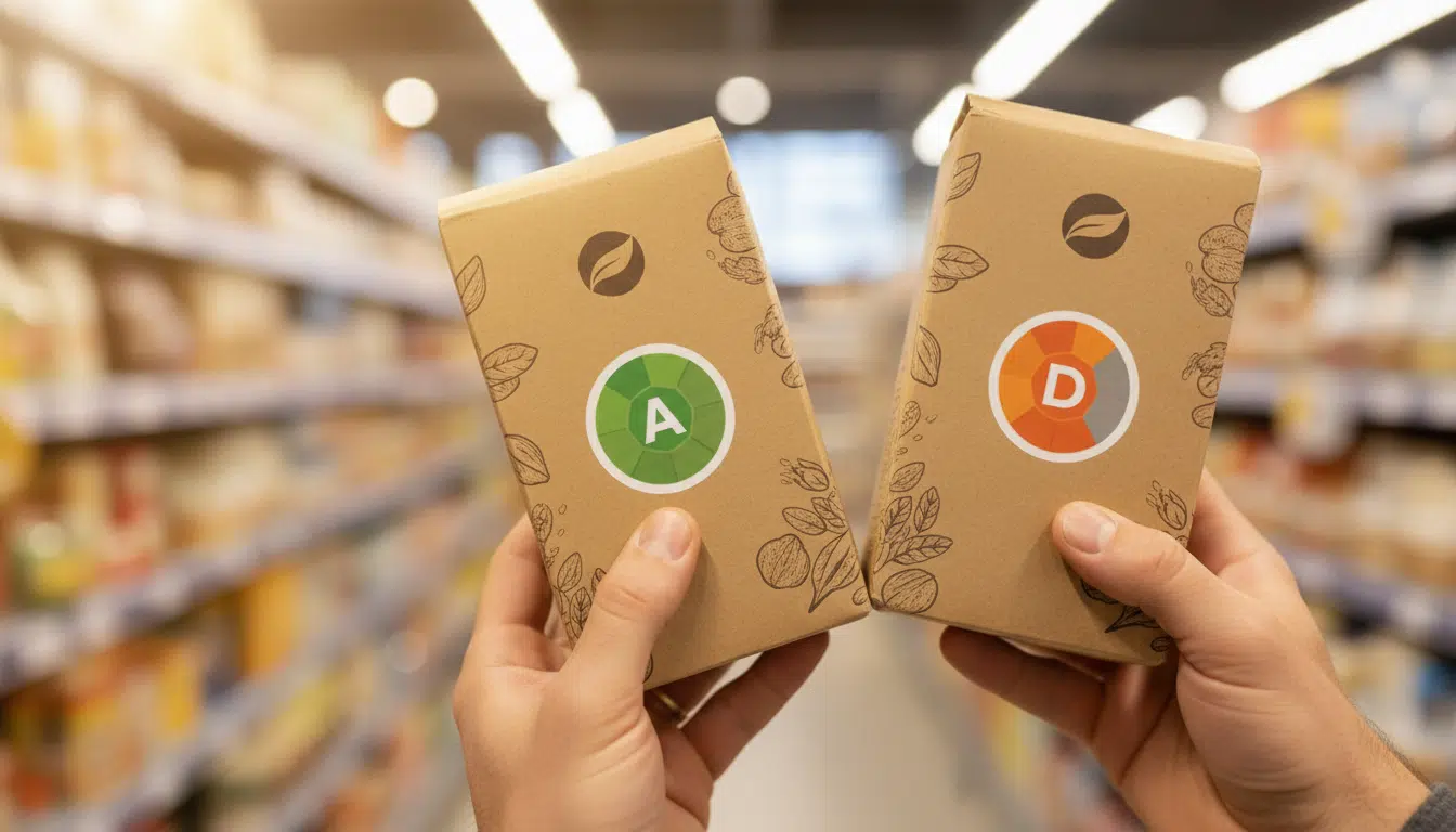 Comparaison de deux Nutri-Score sur des produits de distributeur