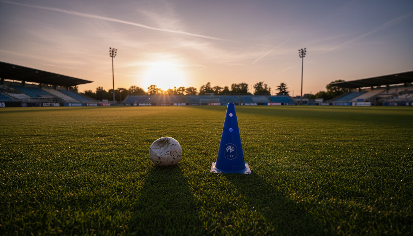 Terrain d'entraînement de l'équipe de France vide en fin de journée