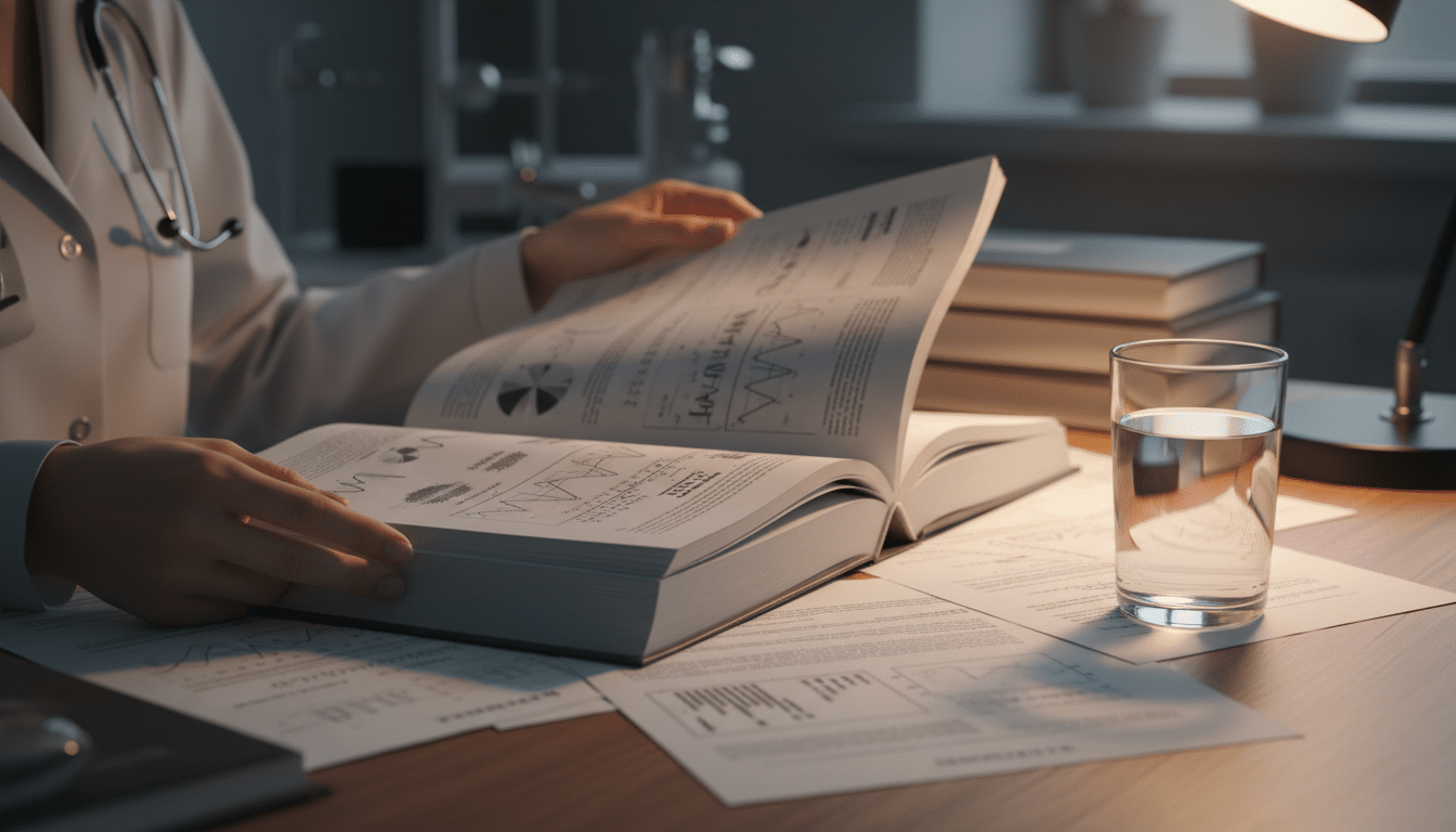 Médecin tenant une étude scientifique sur l'hydratation