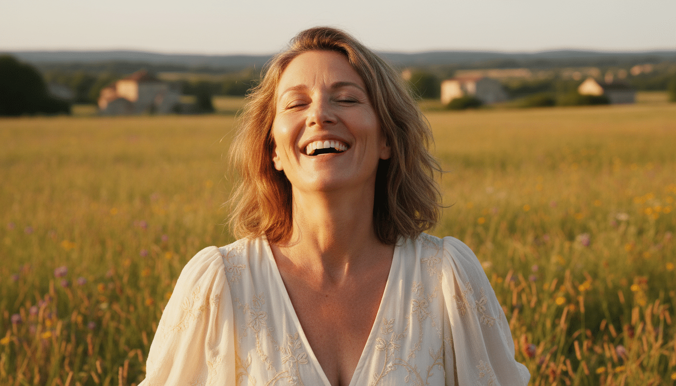 Femme profitant de la chaleur printanière au soleil