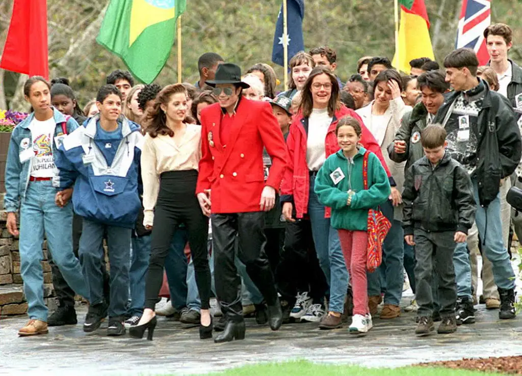 Jackson photographed with children at his Neverland ranch for a World Children's Congress in 1995 (KIM KULISH/AFP via Getty Images)