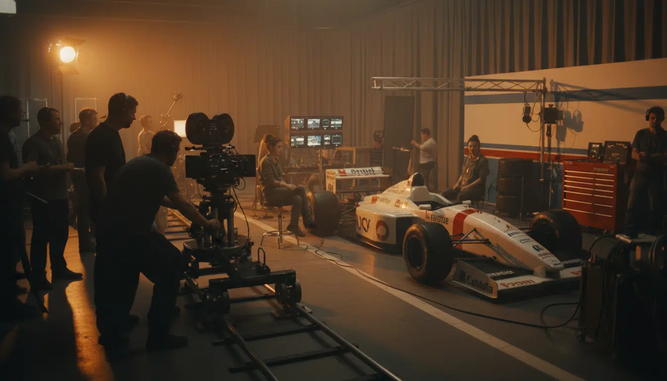 Tournage d'un biopic sur la Formule 1 en studio
