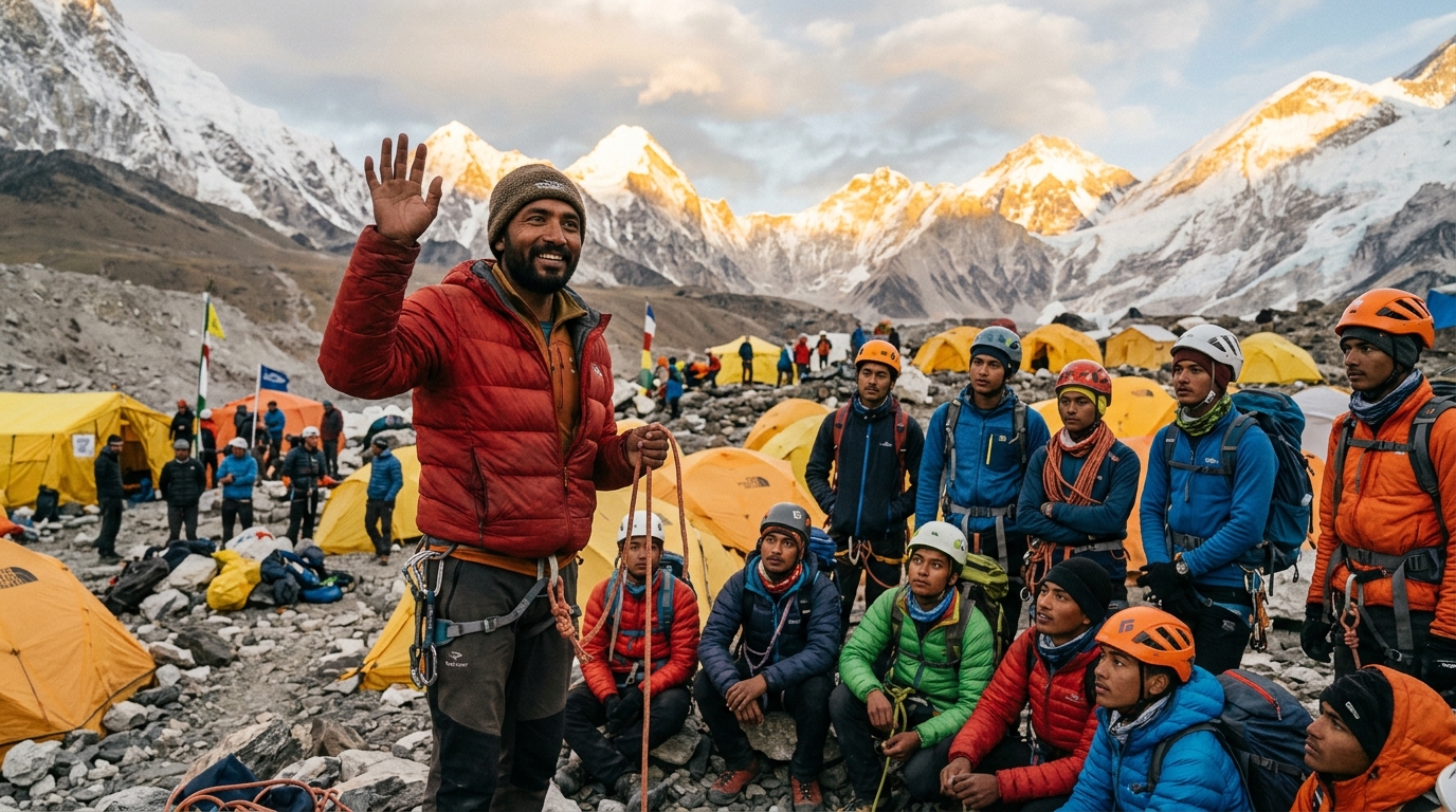 Alpiniste formant d'autres grimpeurs après son amputation