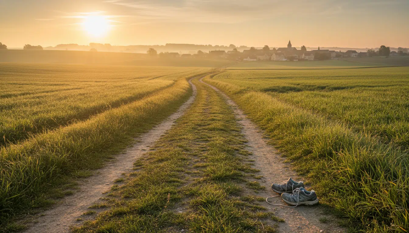 Chemin de campagne isolé près de Vivonne dans la Vienne