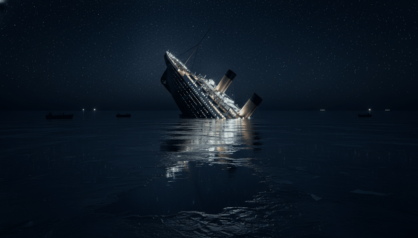 Naufrage du Titanic dans l'Atlantique nord en 1912