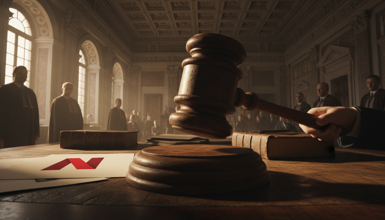 Marteau de juge au tribunal de Rome contre Netflix