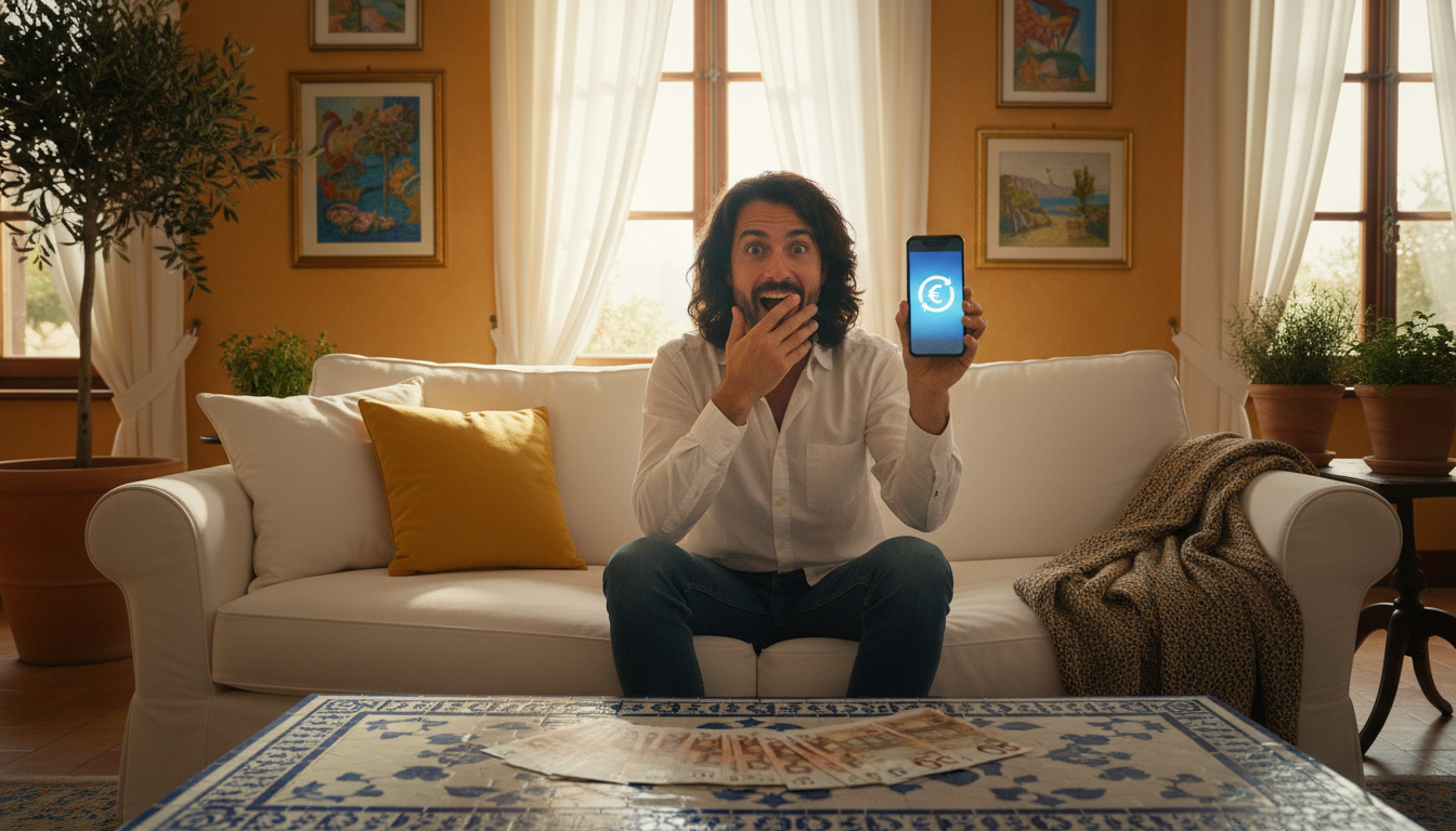 Abonné italien découvrant un remboursement Netflix sur son téléphone